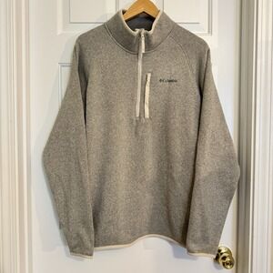 Men's Columbia Canyon Point Sweater Fleece 1/2‎ Zip Beige Heather Size Large